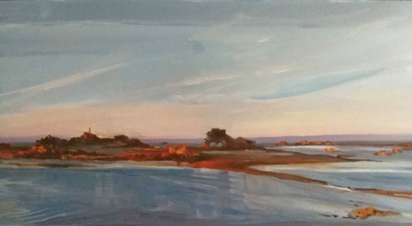 Ile aux femmes, huile sur bois, par Catherine Desvé