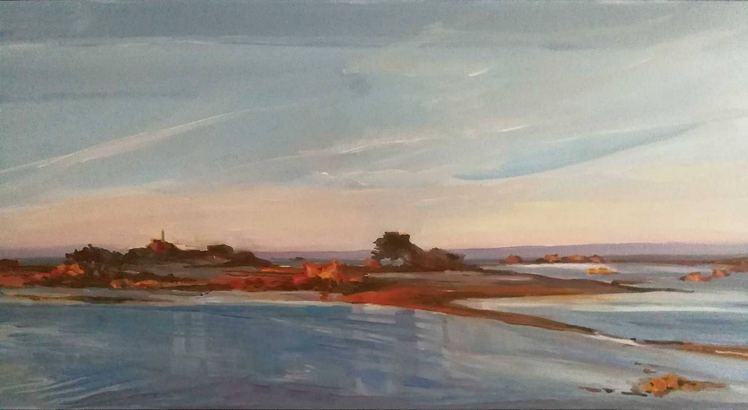 Ile aux femmes, huile sur bois, par Catherine Desvé