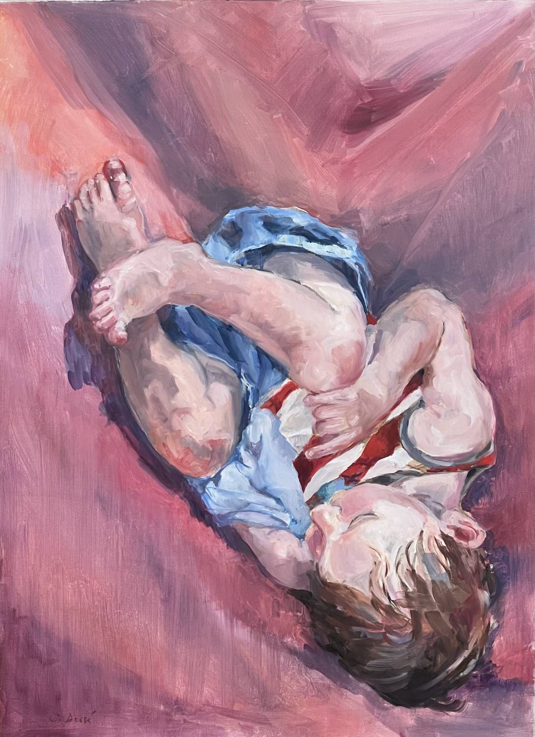 La Sieste, huile sur toile, par Catherine Desvé